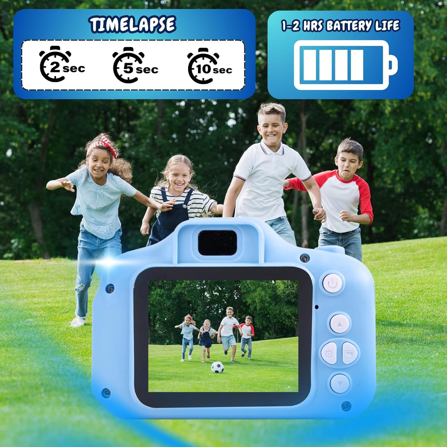 BuyLuxe Mini Camera for Boys & Girls | HD Digital Kids Camera with Video Recording, Photo Capture, Rechargeable Battery | Lightweight & Portable Toy Camera for Kids